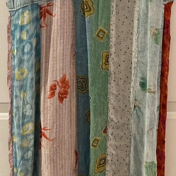 Sacred Threads Butterfly Art To Wear Patch-Work Embroider Maxi Dress Sz sm/med - Picture 9 of 9